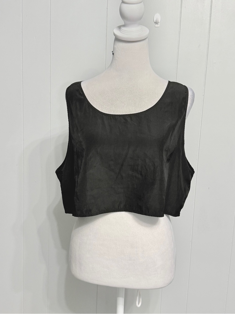 #21) Women's Lightweight Black Crop Tank Top